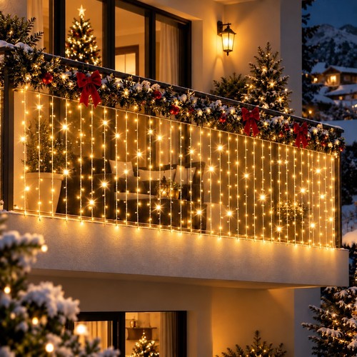 Tenda luminosa led cascata - tenda,